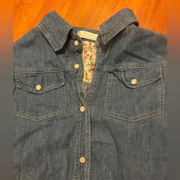 Women’s HAN MEIZHILIAN denim button-down dress shirt. Size medium - Picture 6 of 9